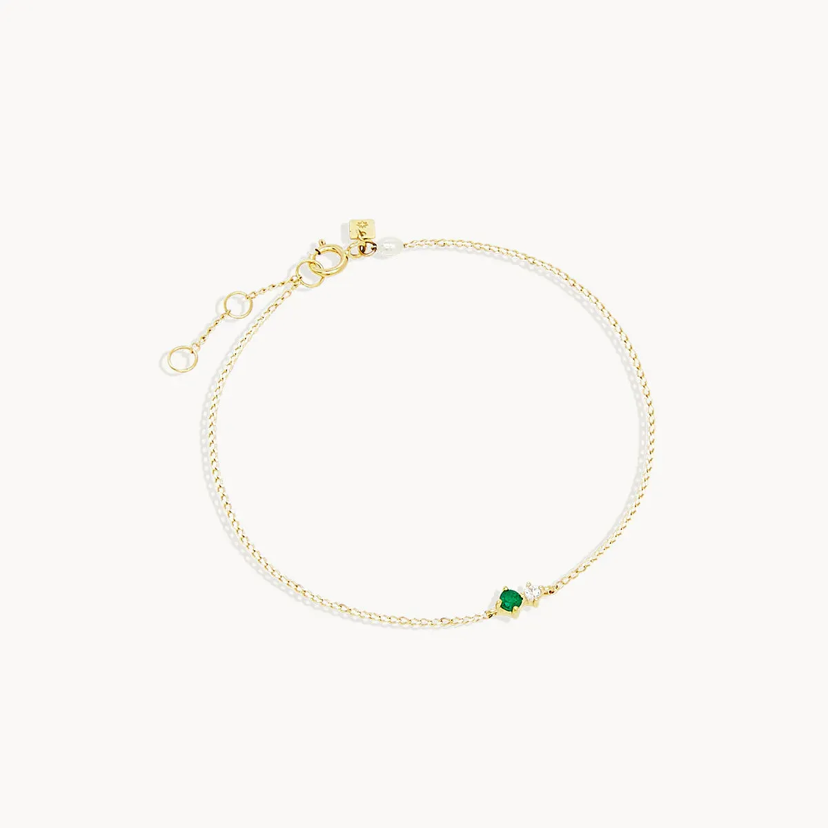 By Charlotte 14k Gold May Emerald Birthstone Bracelet