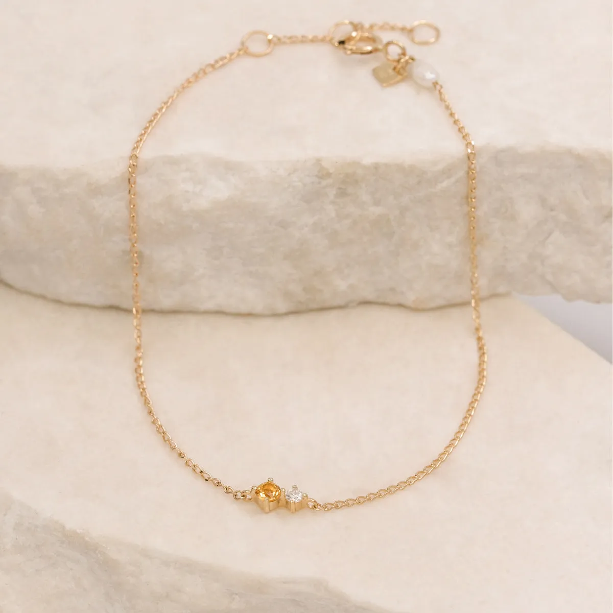 By Charlotte 14k Gold November Citrine Birthstone Bracelet