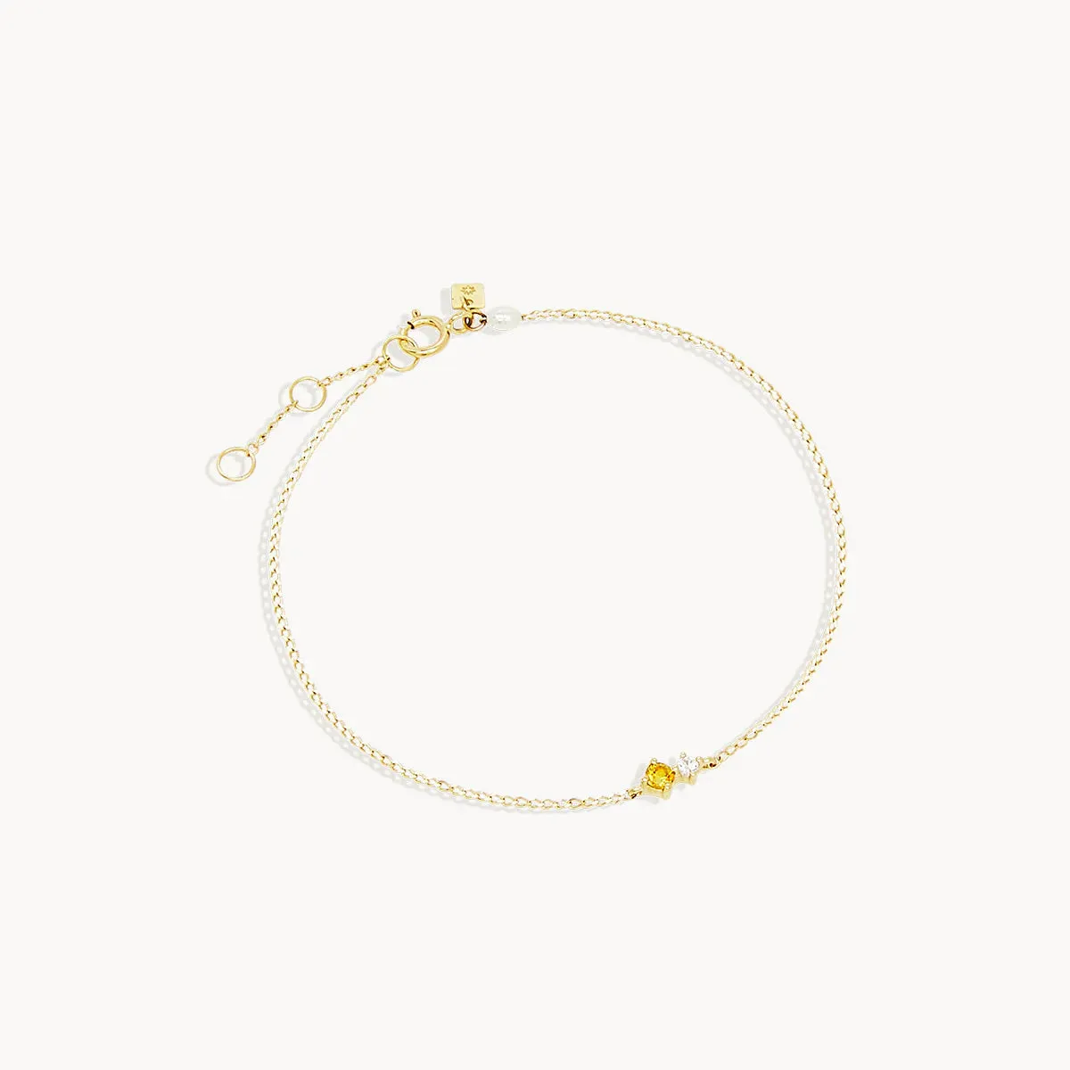 By Charlotte 14k Gold November Citrine Birthstone Bracelet