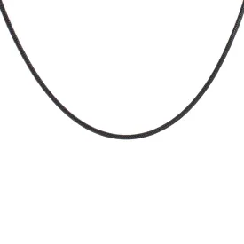 C062B B.Tiff Press Lock Thick Black Anodized Stainless Steel Coil Chain Necklace