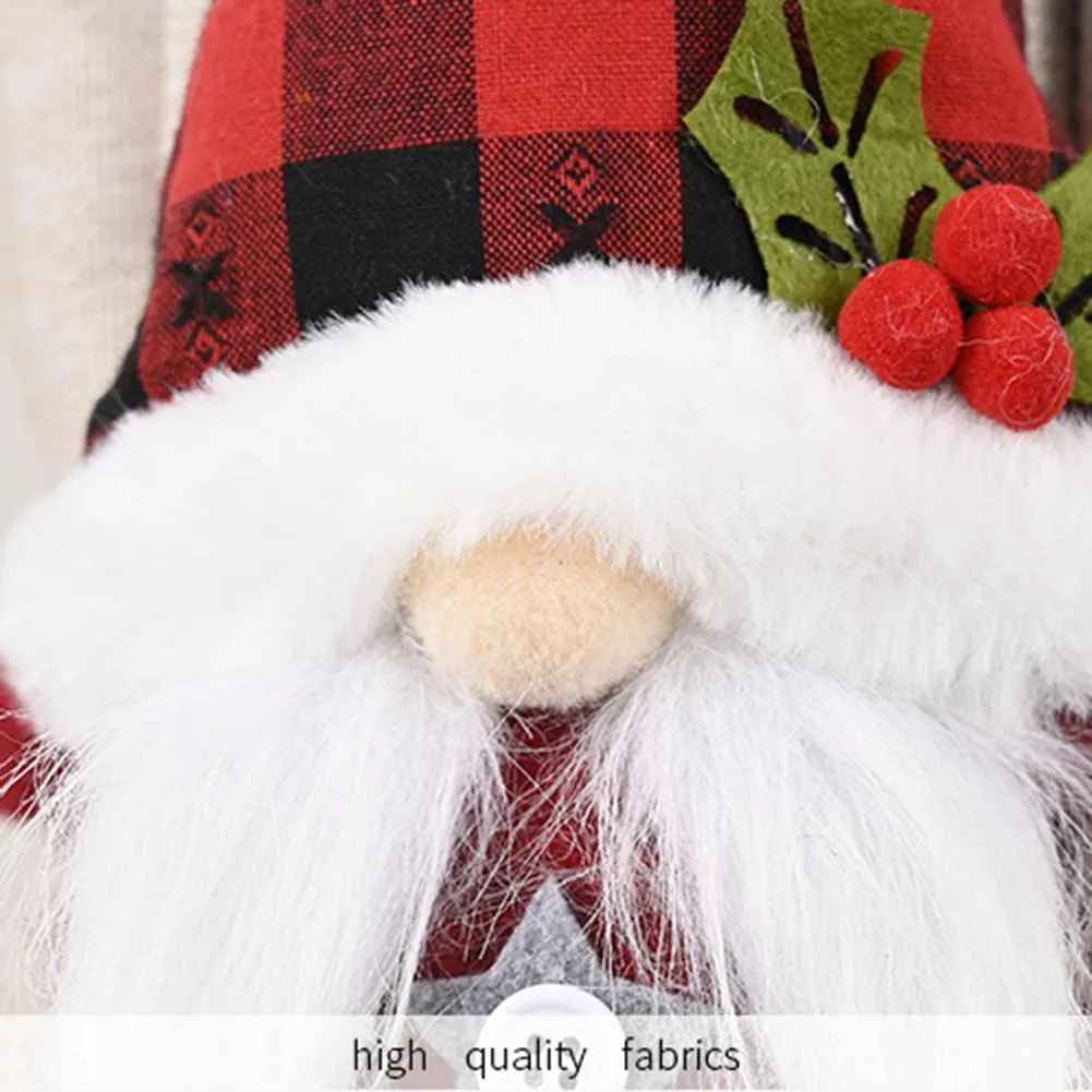 Christmas Curtain Buckle Clips Santa Claus Forest Old Man Faceless Doll