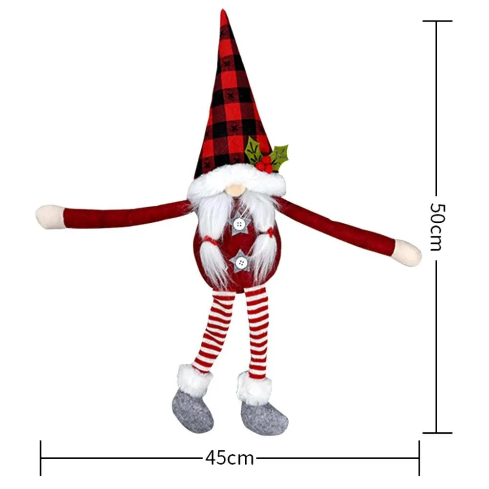 Christmas Curtain Buckle Clips Santa Claus Forest Old Man Faceless Doll