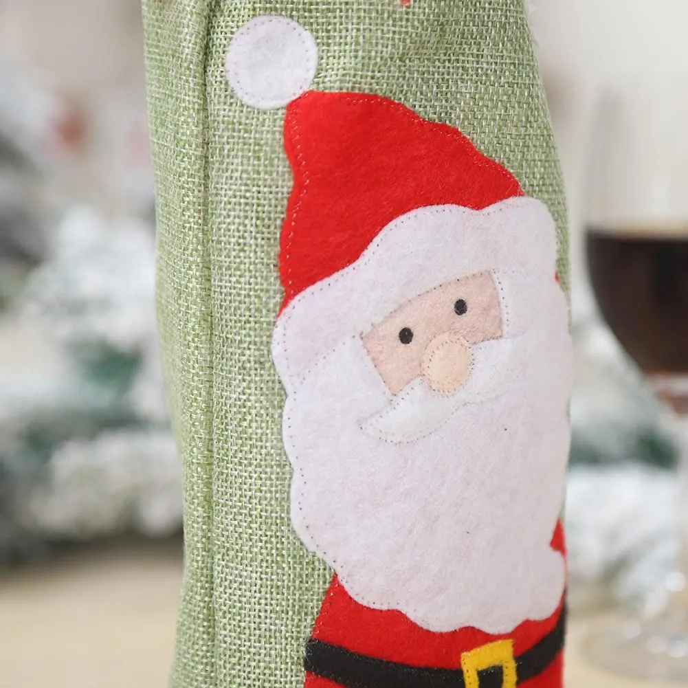 Christmas Red Wine Bottle Decor Set Santa Claus Bottles Cover Xmas Decor