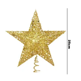 Christmas Tree Decorative Shining Gold Star Xmas Pendants New Year Supplies
