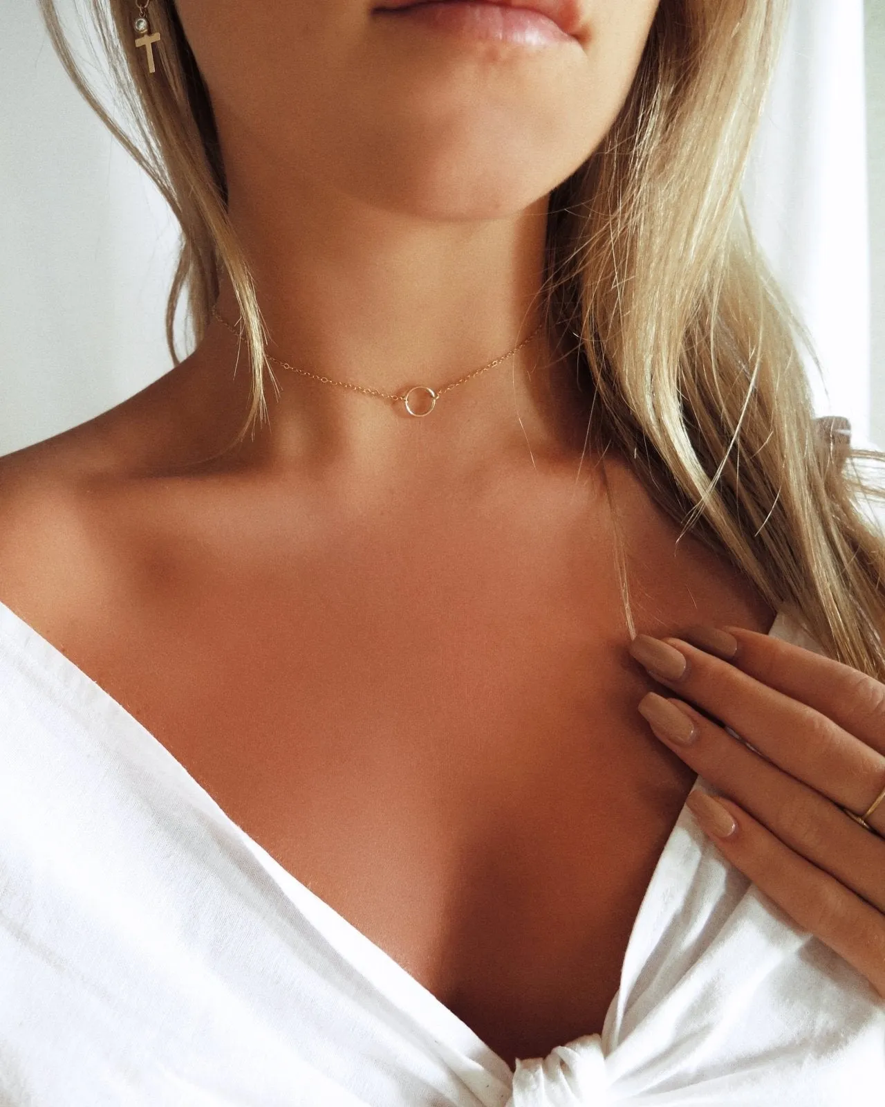 Circle Necklace  - 14k Yellow Gold Fill