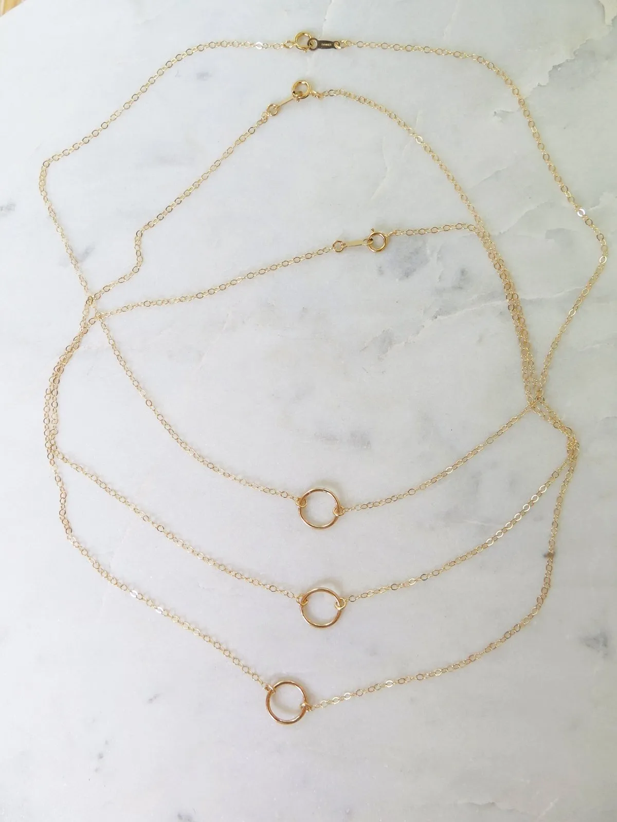 Circle Necklace  - 14k Yellow Gold Fill
