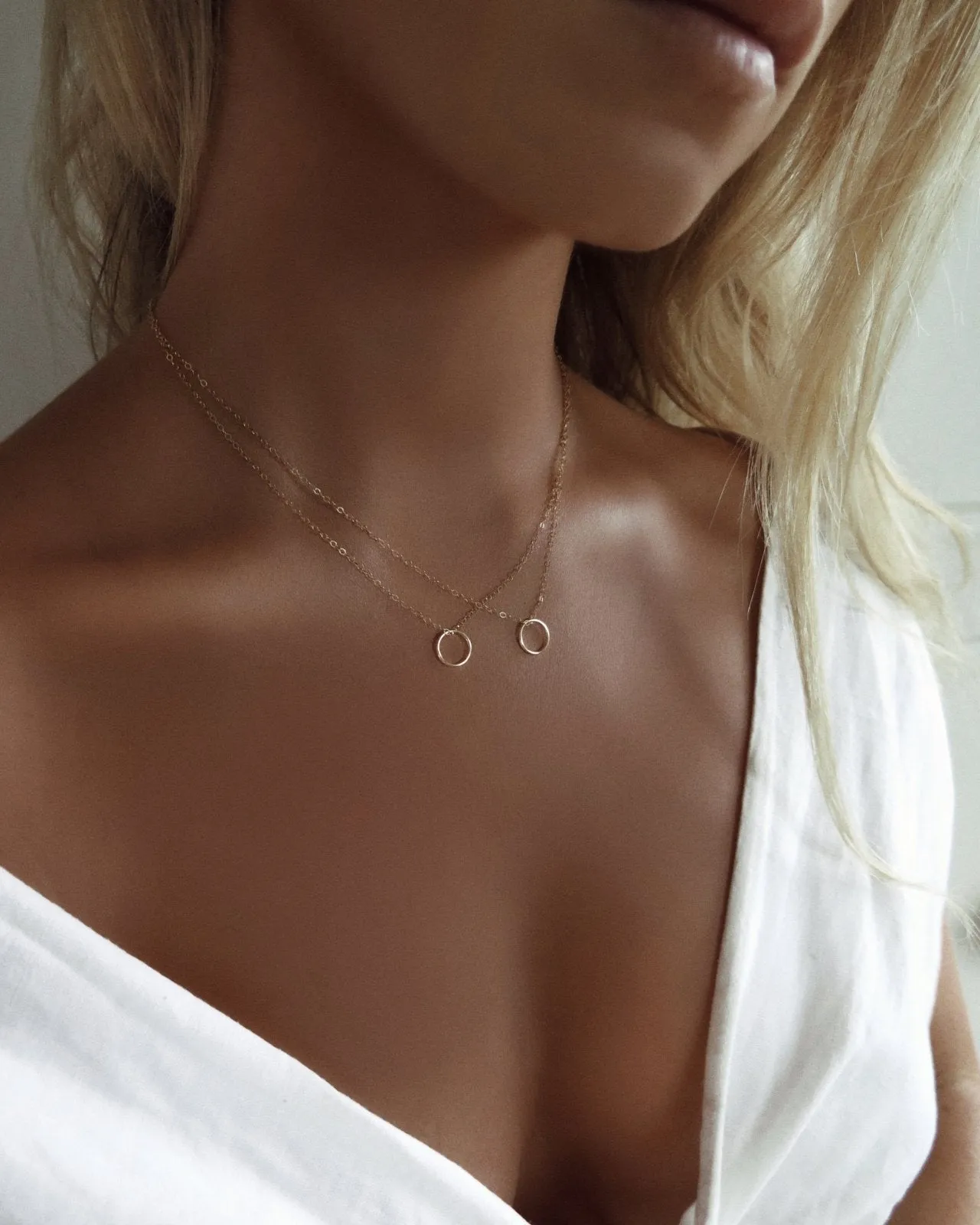 Circle Necklace  - 14k Yellow Gold Fill