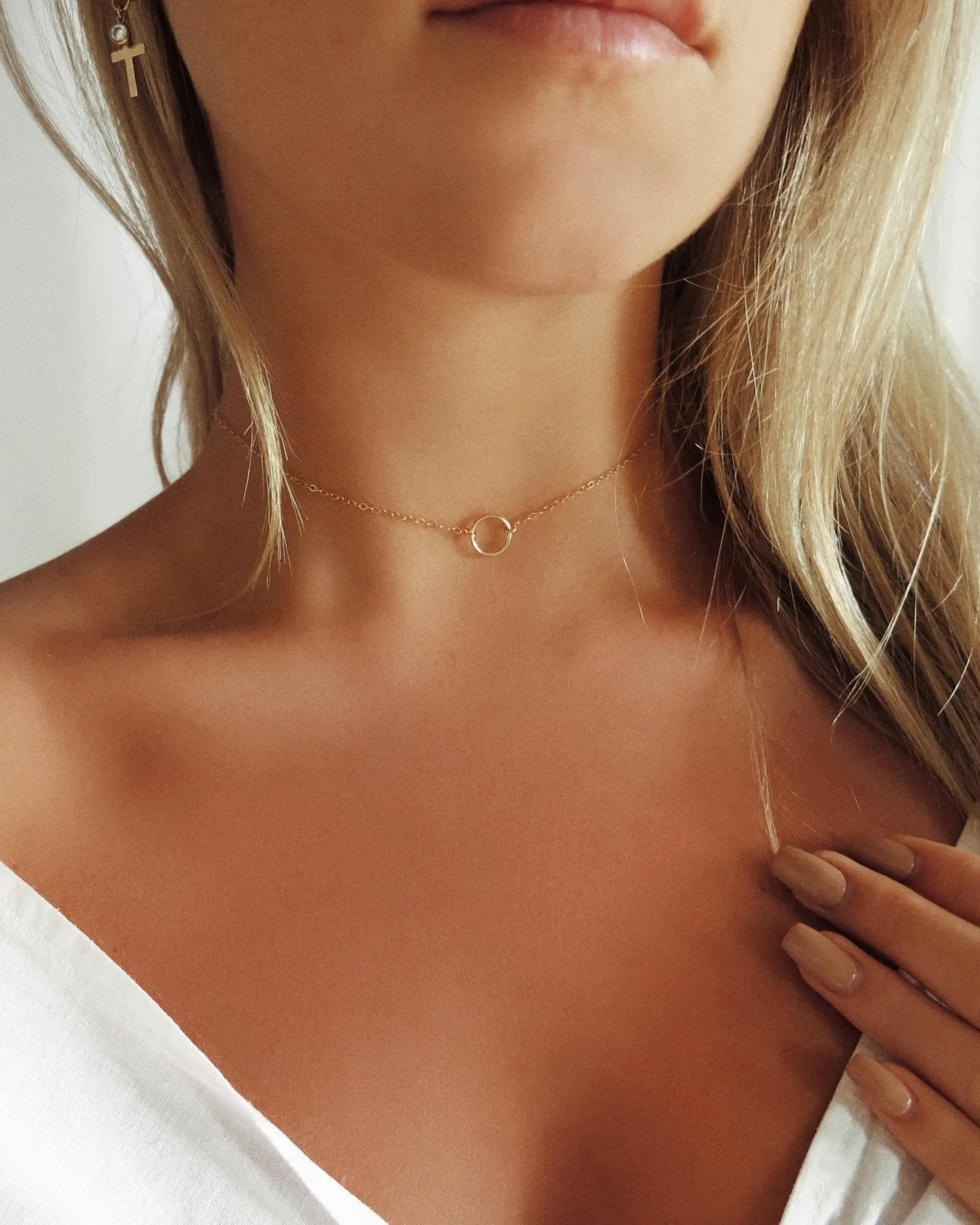Circle Necklace  - 14k Yellow Gold Fill