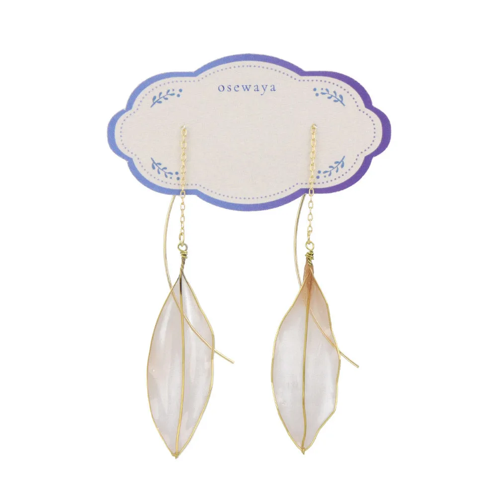 Clear Leaf Thread Through Earrings