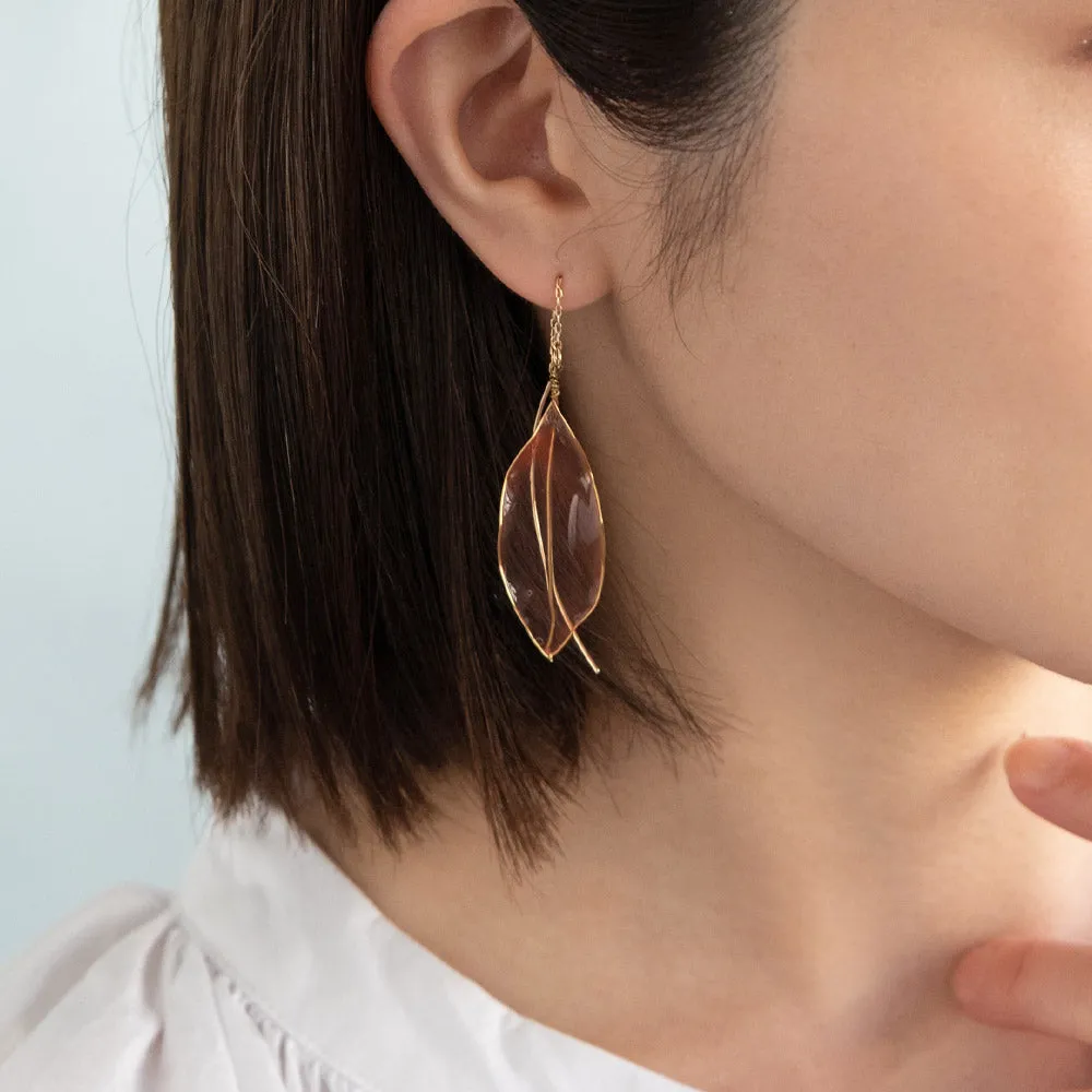 Clear Leaf Thread Through Earrings