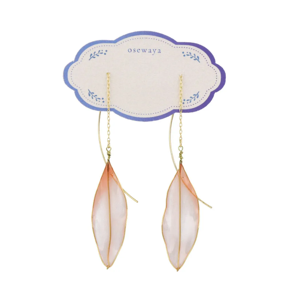 Clear Leaf Thread Through Earrings