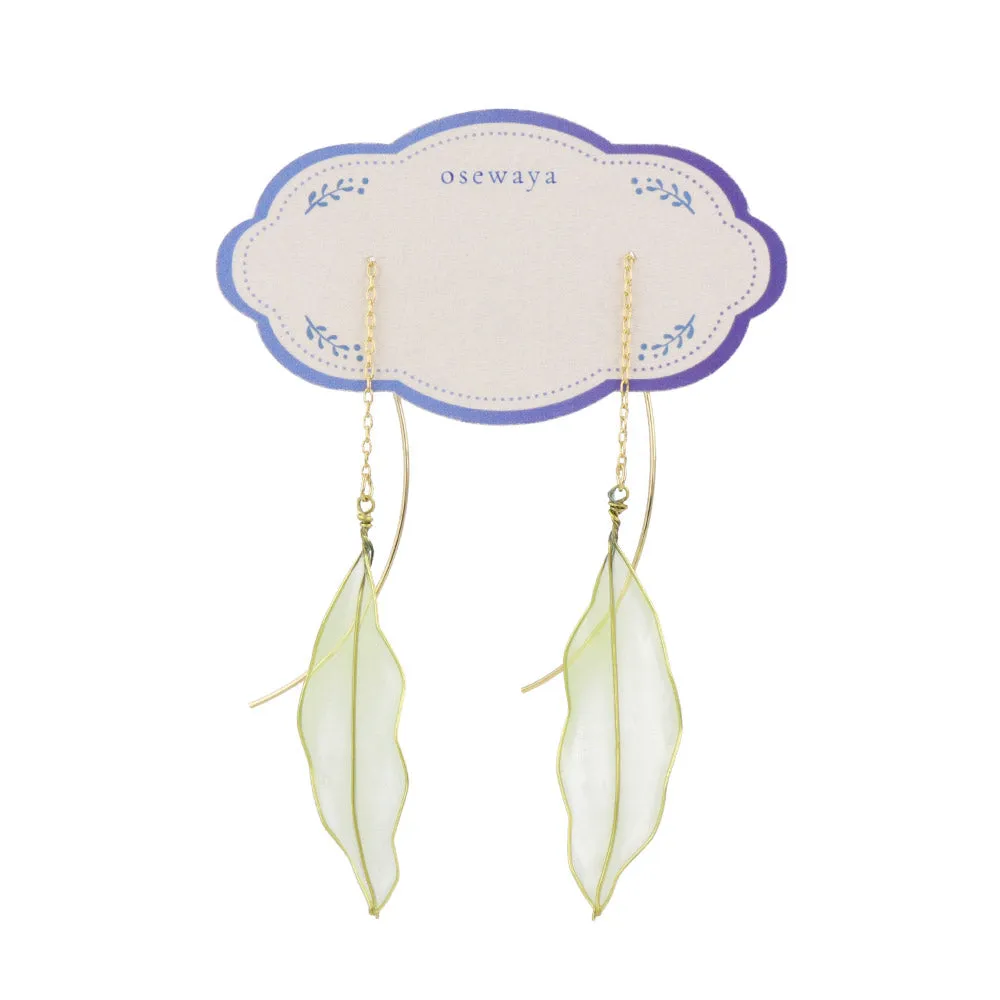 Clear Leaf Thread Through Earrings