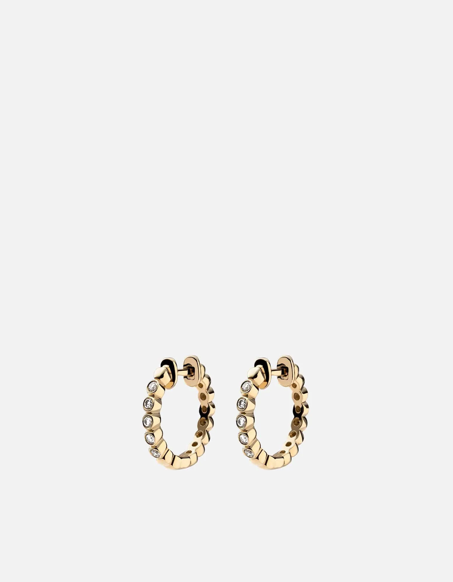 Cleo Huggie Earrings, 14k Gold Pavé