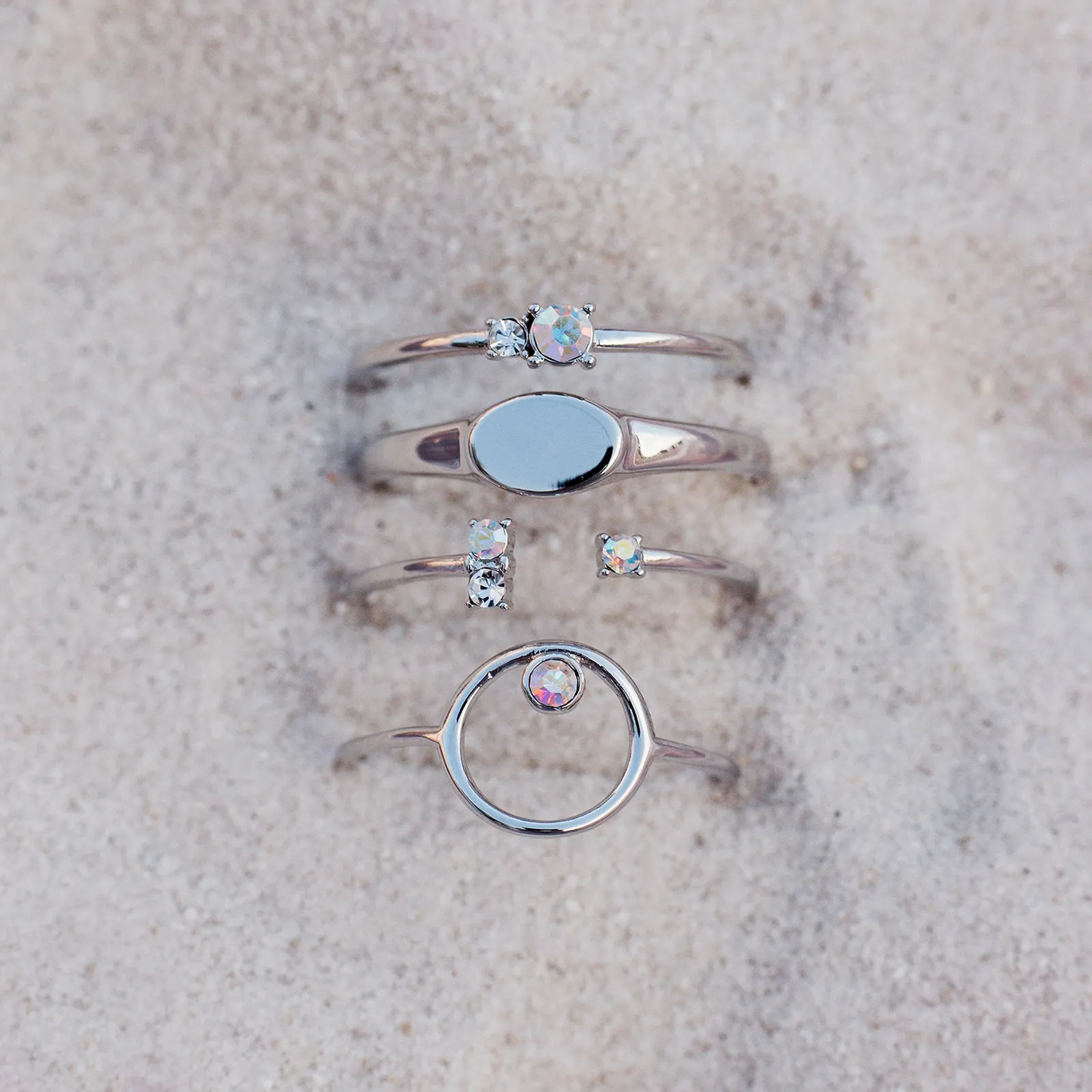 Crystal Sky Ring Stack