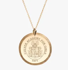 Culver Academy for Girls Crest Florentine Necklace - Cavan Gold
