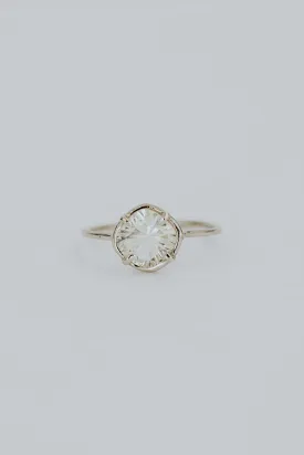 Cushion Cut Sunstone Ring - 14K White Gold