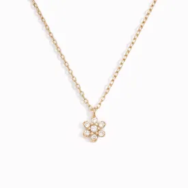 Diamond Flower Necklace 14k Gold - Haldis