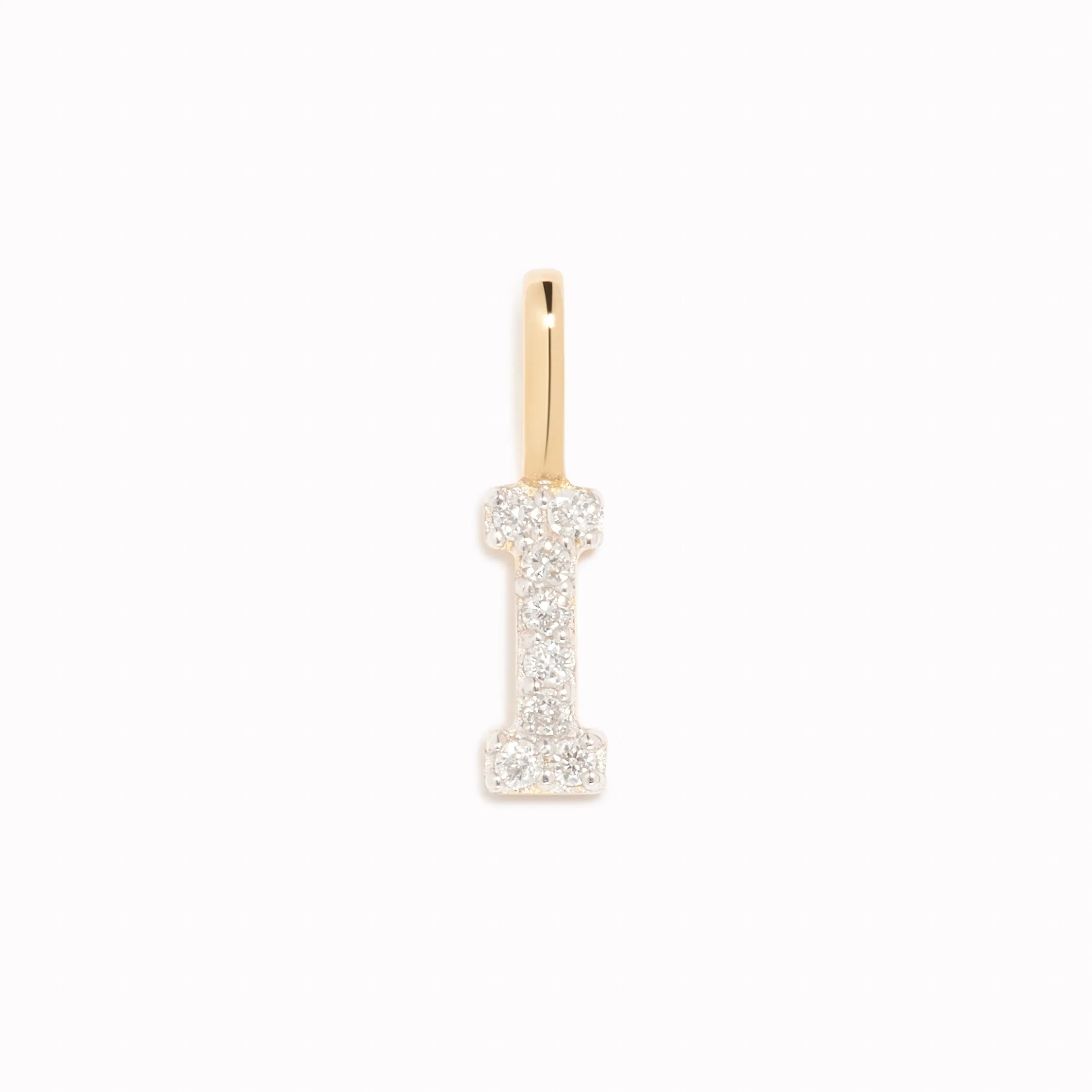 Diamond Initial Pendant 14k Gold - I