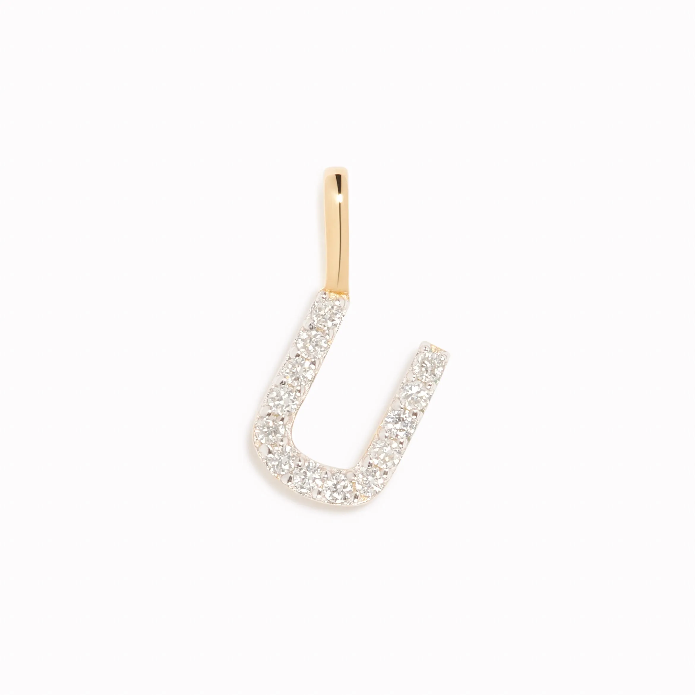 Diamond Initial Pendant 14k Gold - U