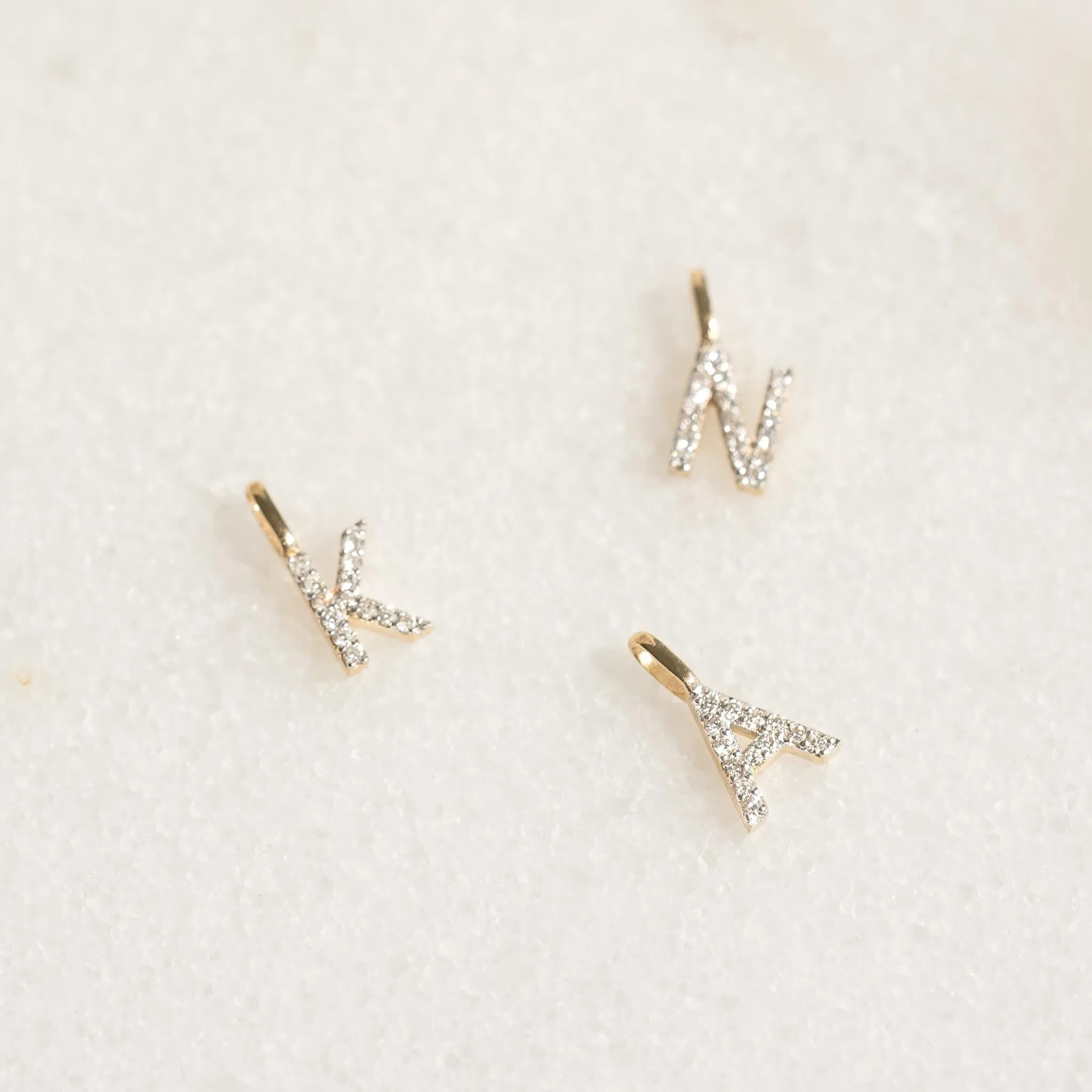 Diamond Initial Pendant 14k Gold - U