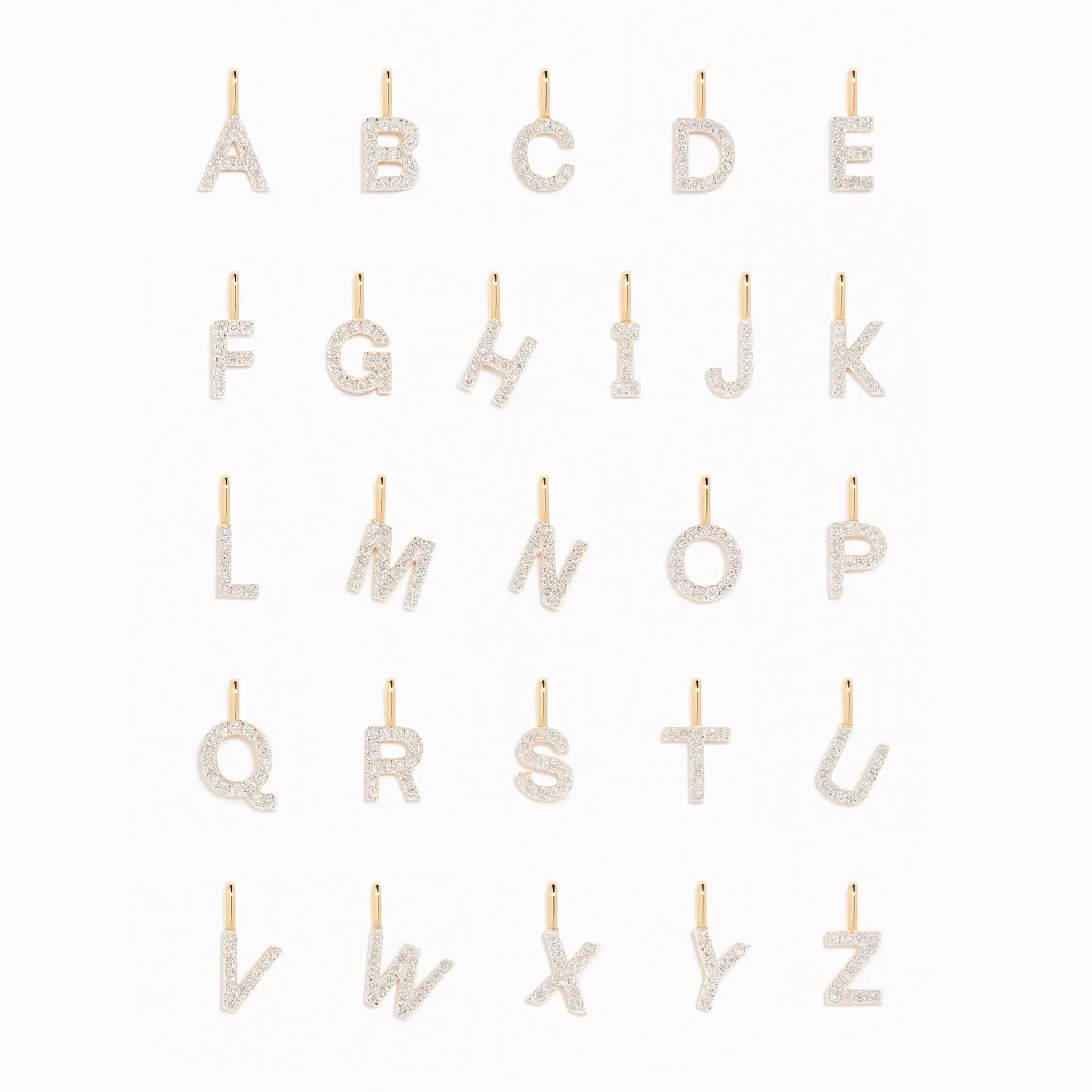 Diamond Initial Pendant 14k Gold - U