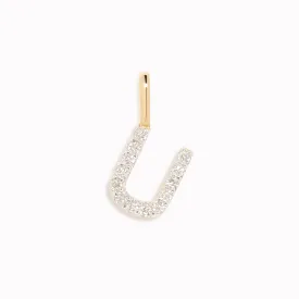 Diamond Initial Pendant 14k Gold - U