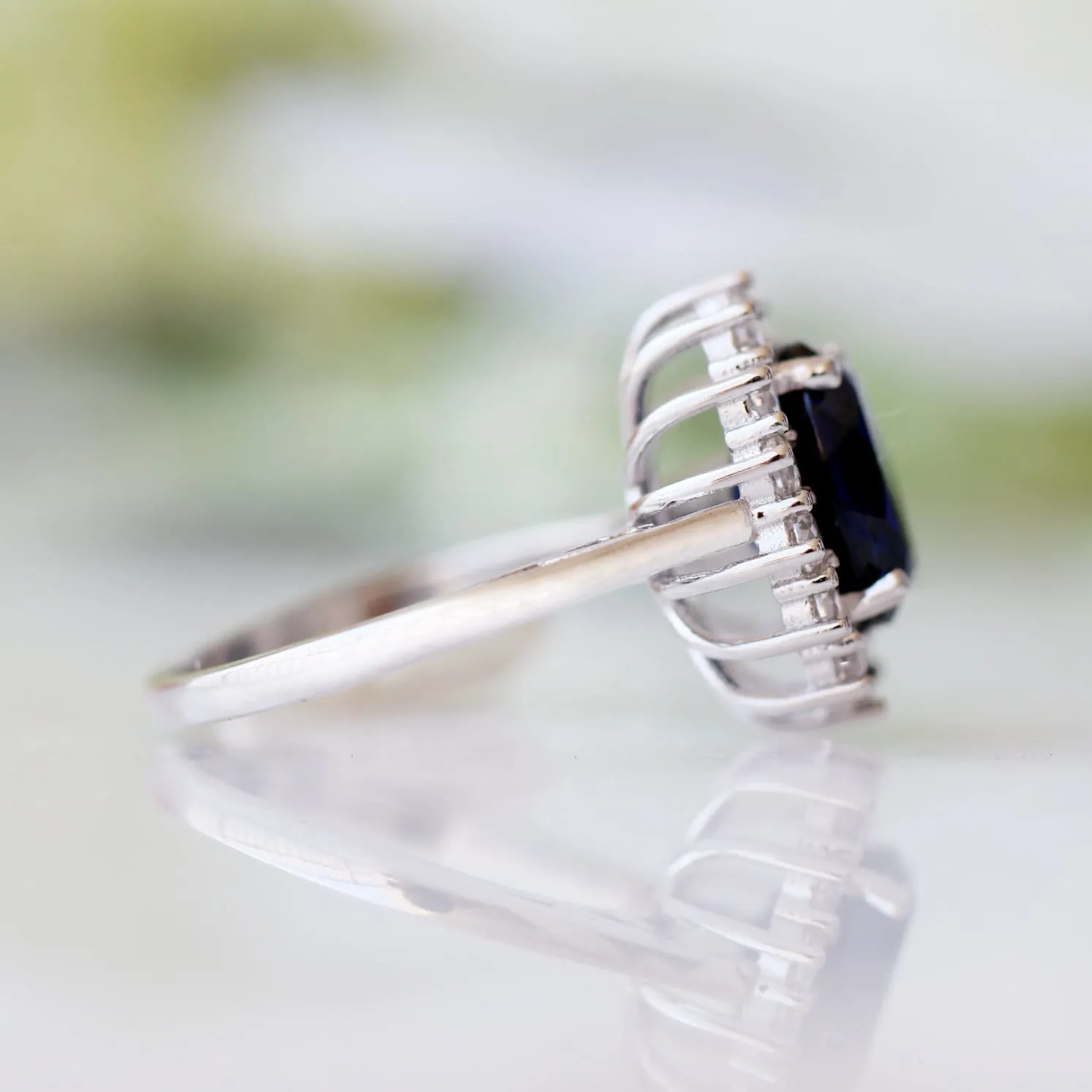 Diana Sapphire Ring- Sterling Silver