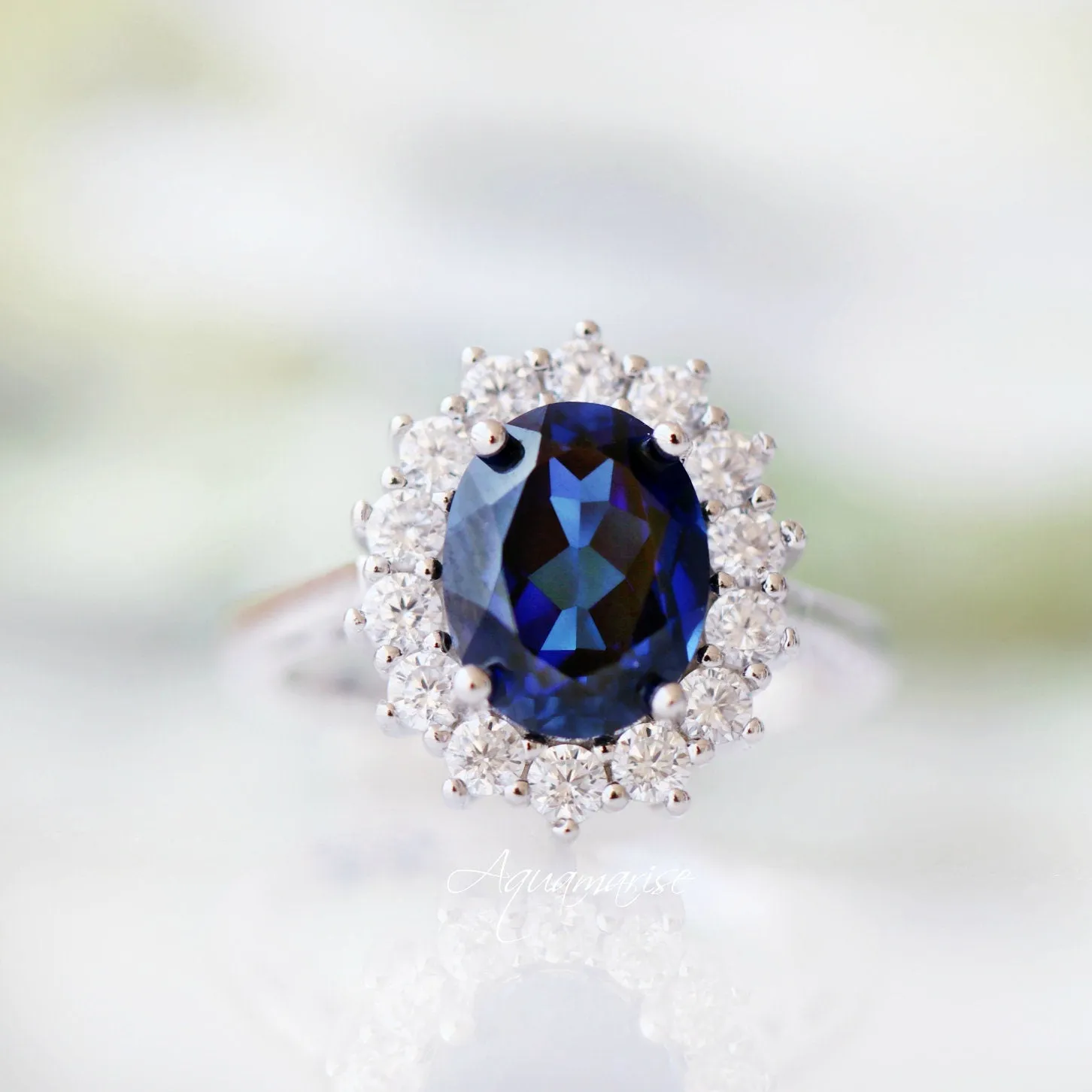 Diana Sapphire Ring- Sterling Silver