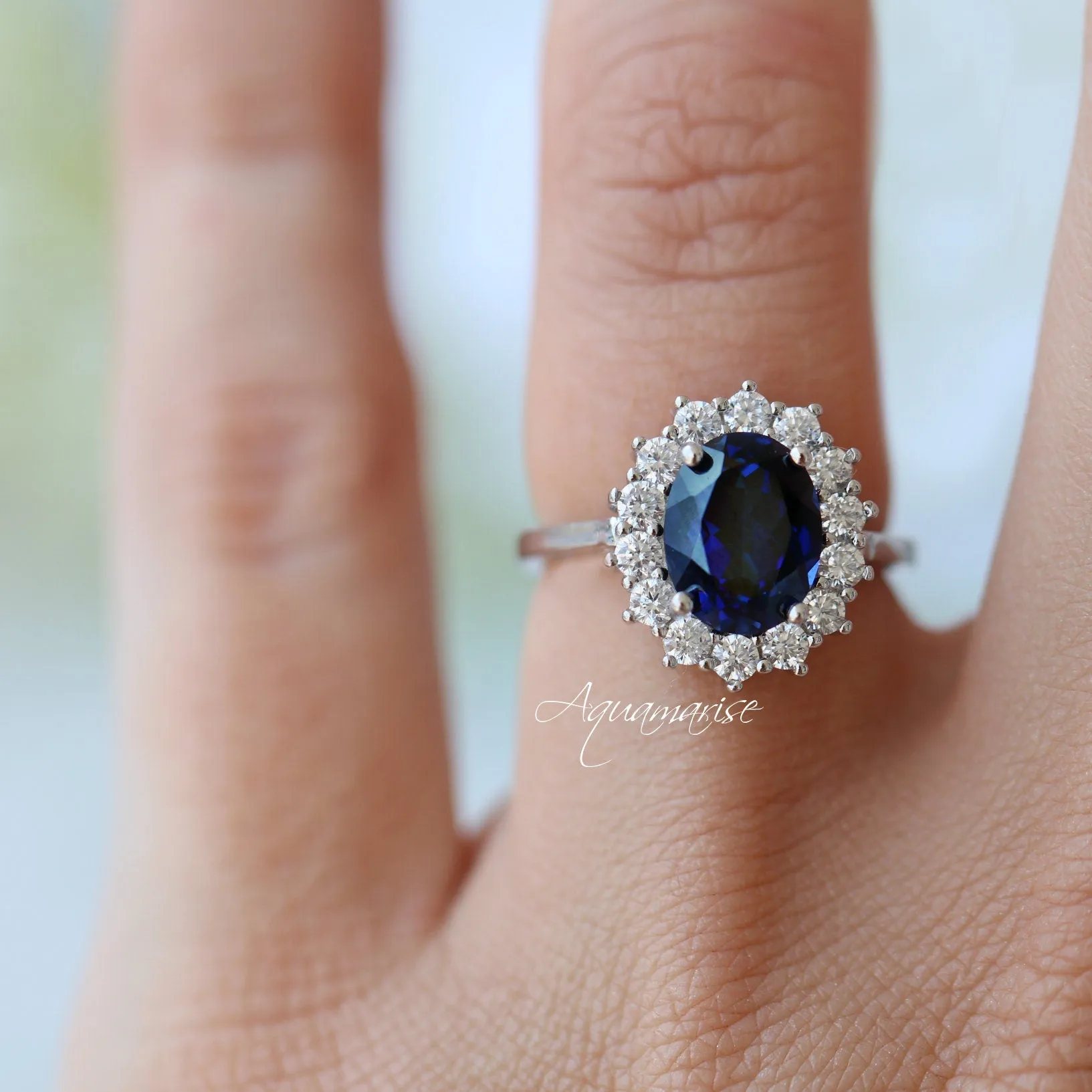 Diana Sapphire Ring- Sterling Silver
