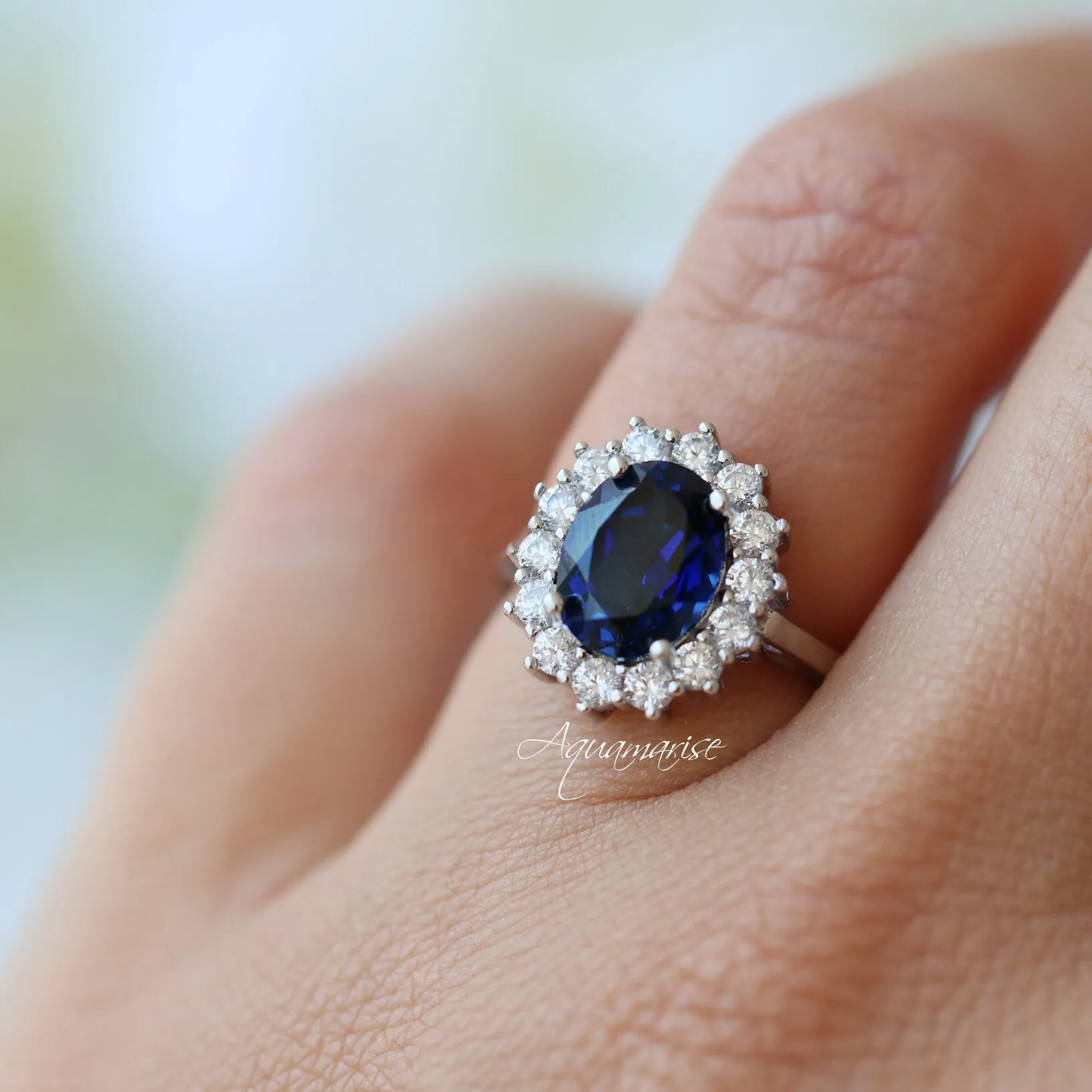 Diana Sapphire Ring- Sterling Silver
