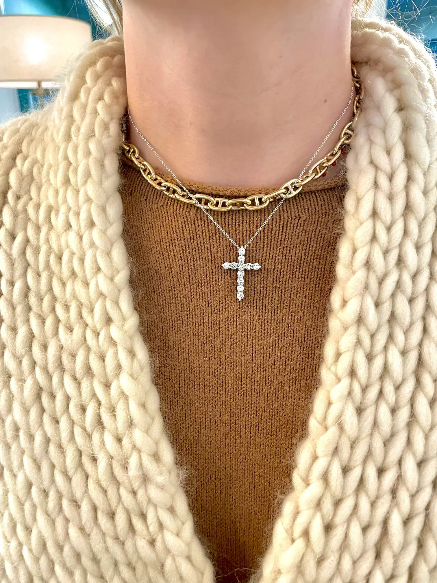 Divided Oval Link Necklace