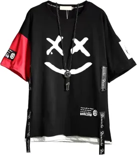 DUDHUH Mens T-Shirts Techwear Japanese Streetwear Hip Hop Short Sleeve Shirts for Men
