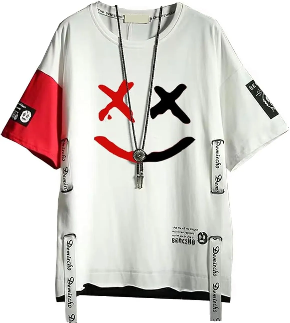 DUDHUH Mens T-Shirts Techwear Japanese Streetwear Hip Hop Short Sleeve Shirts for Men