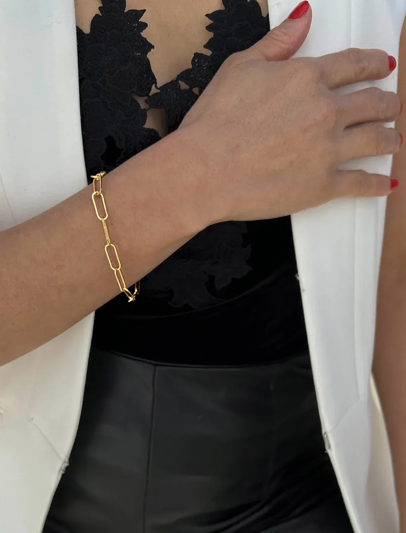 ESSENTIAL Large Paperclip Link Chain Bracelet | 18K Gold Over Sterling Silver