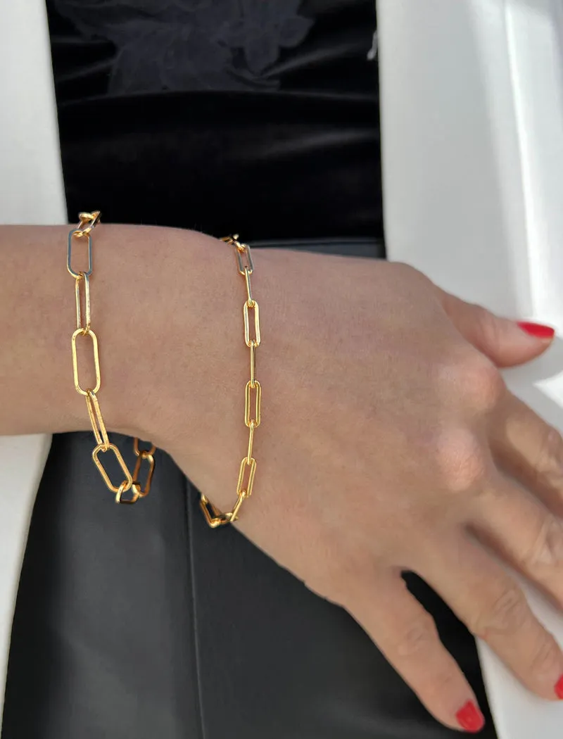 ESSENTIAL Large Paperclip Link Chain Bracelet | 18K Gold Over Sterling Silver
