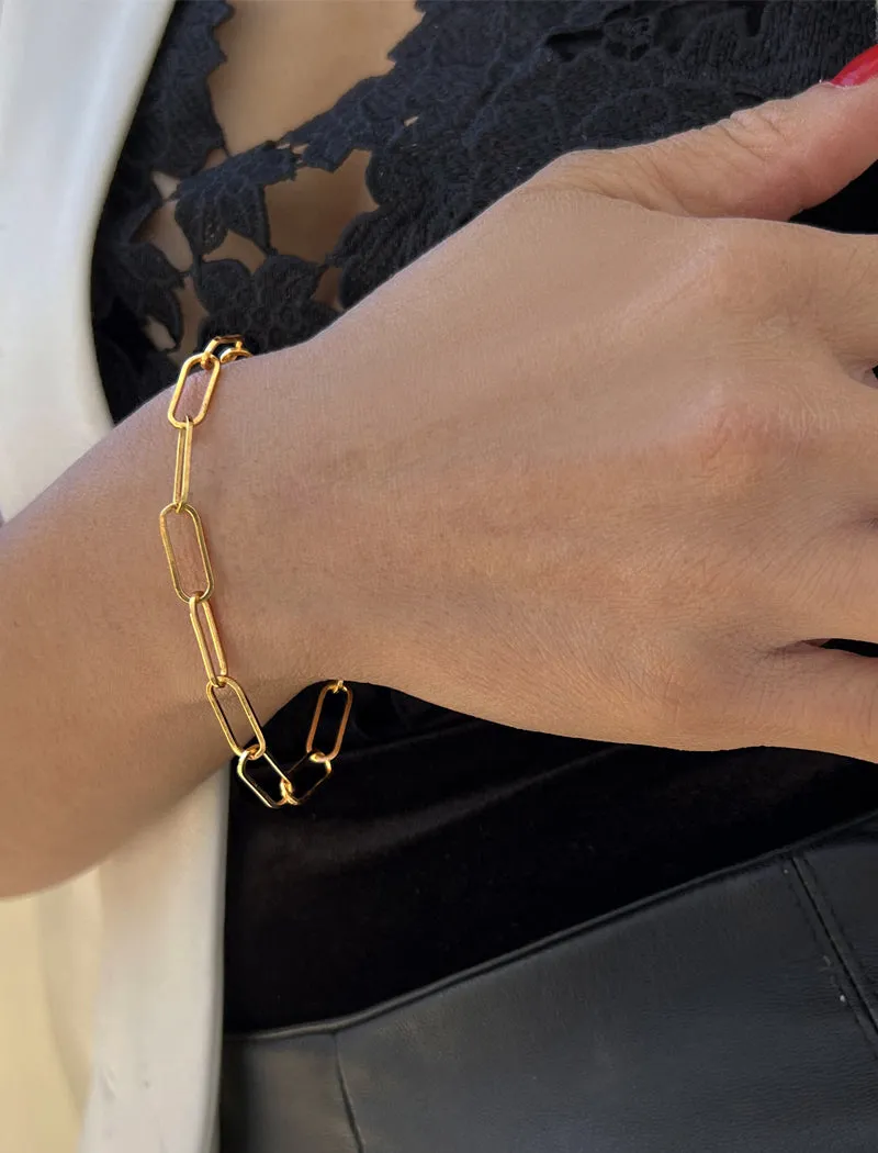 ESSENTIAL Large Paperclip Link Chain Bracelet | 18K Gold Over Sterling Silver