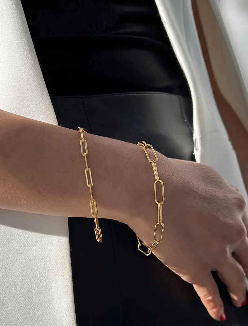 ESSENTIAL Large Paperclip Link Chain Bracelet | 18K Gold Over Sterling Silver