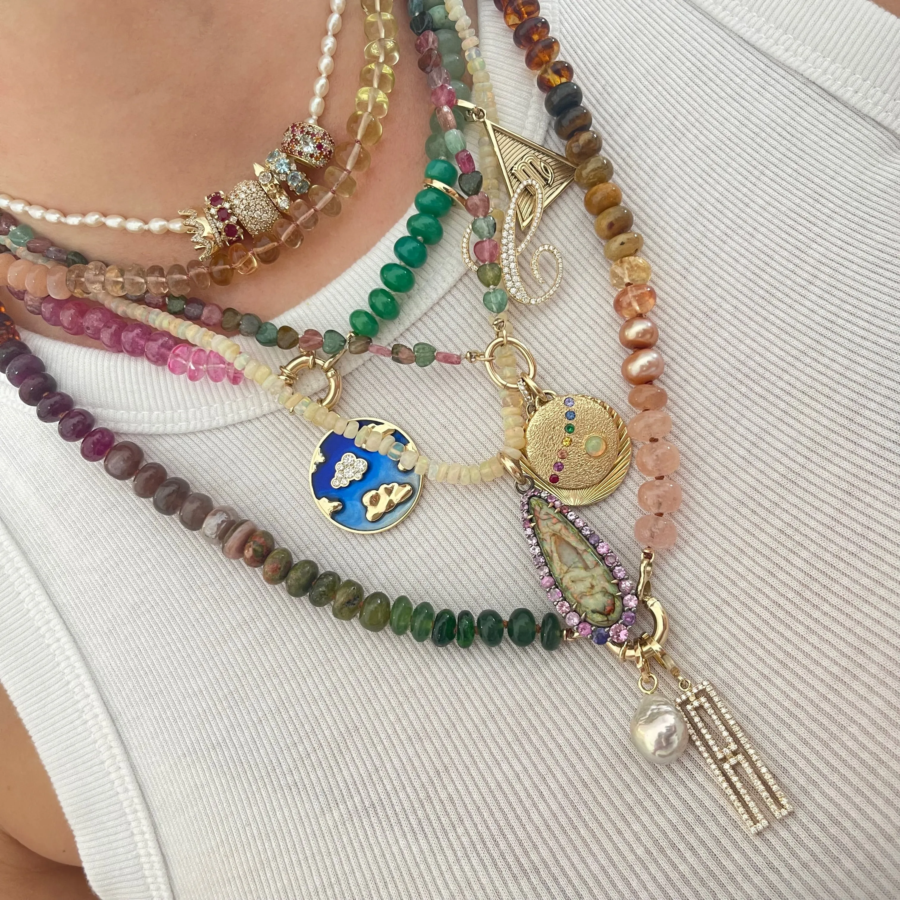 Ethiopian Opal Gemstone Beaded Necklace