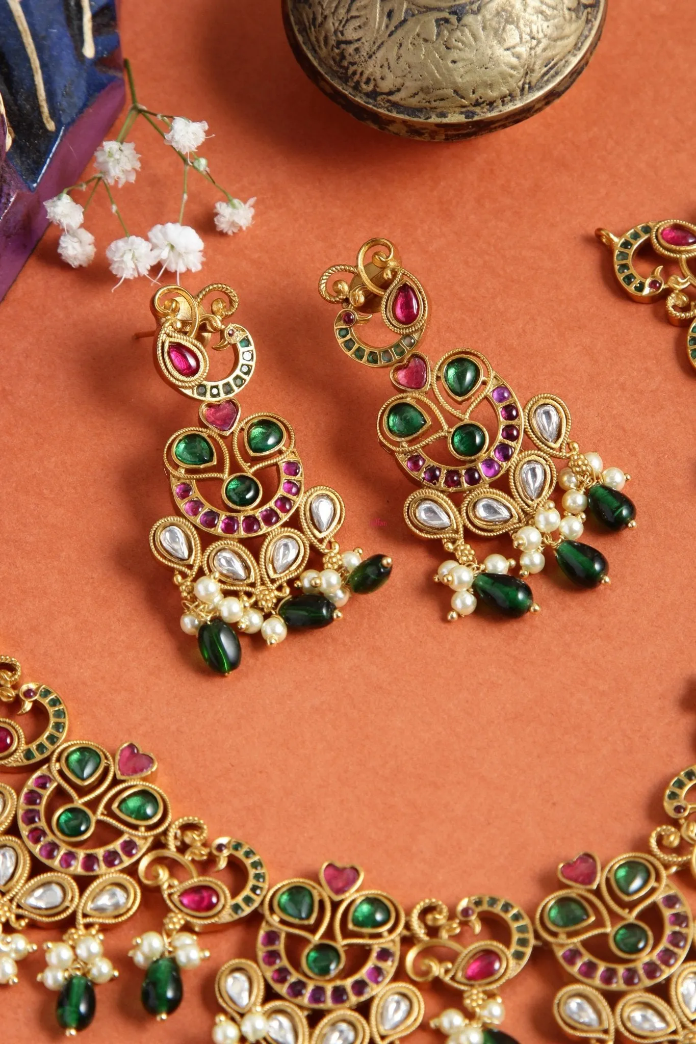 Ethnic Pearl Floral Beaded Choker