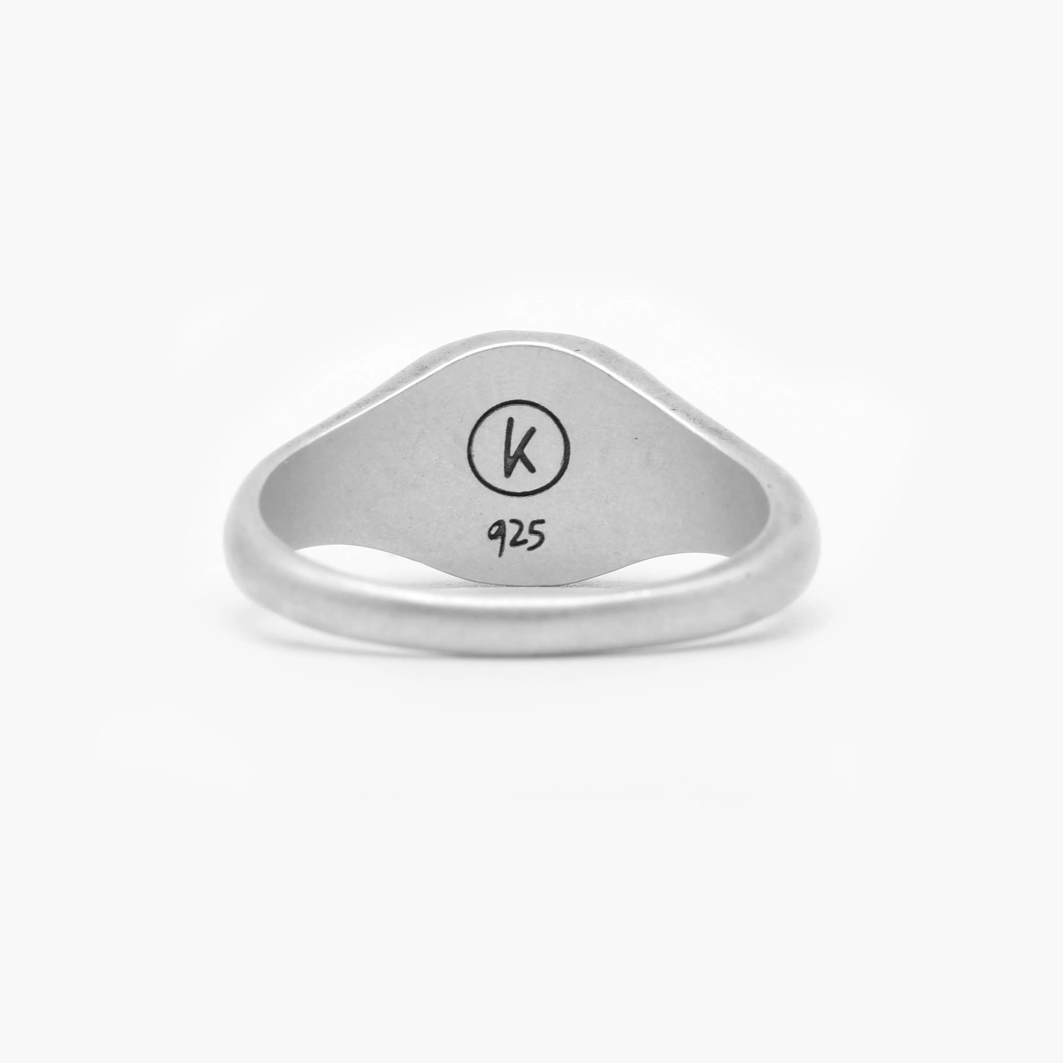 Evil Eye Sterling Silver Ring With Matte Onyx Stone