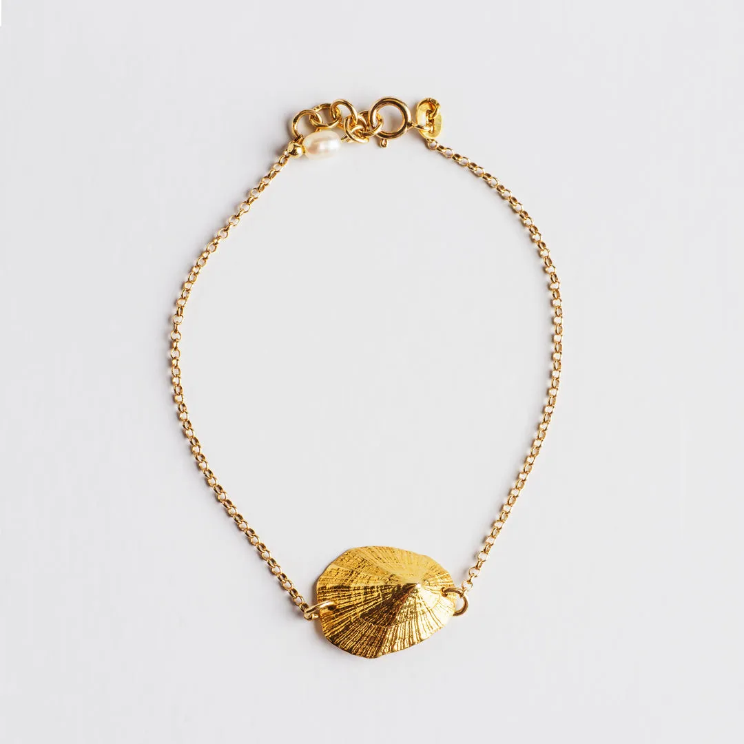 Favourite limpet - charm bracelet - silver 925 - gold plated