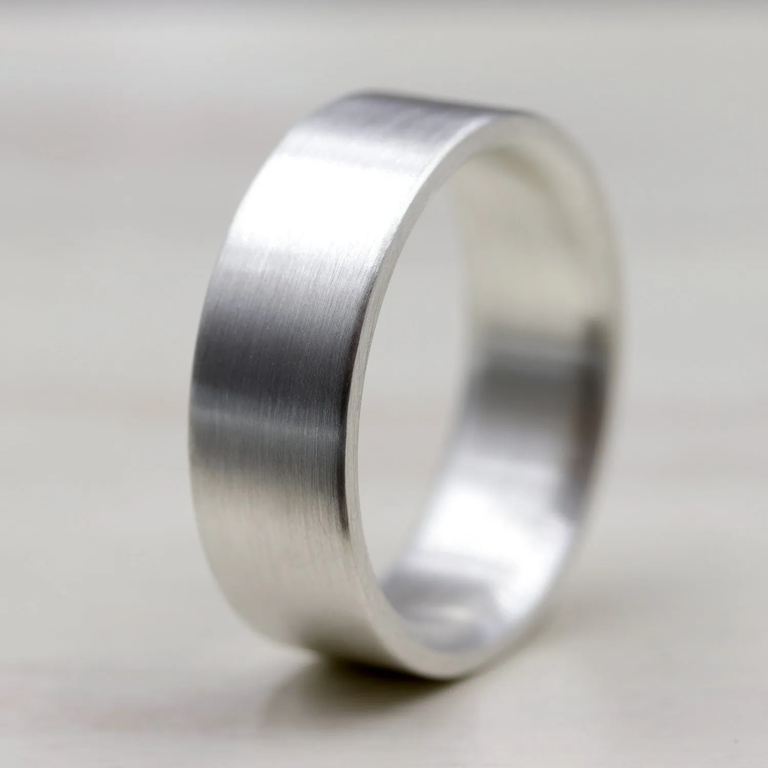 Flat 2mm Thick Silver Engagement Band