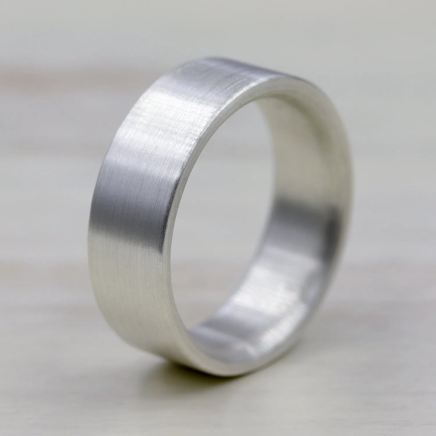 Flat 2mm Thick Silver Engagement Band