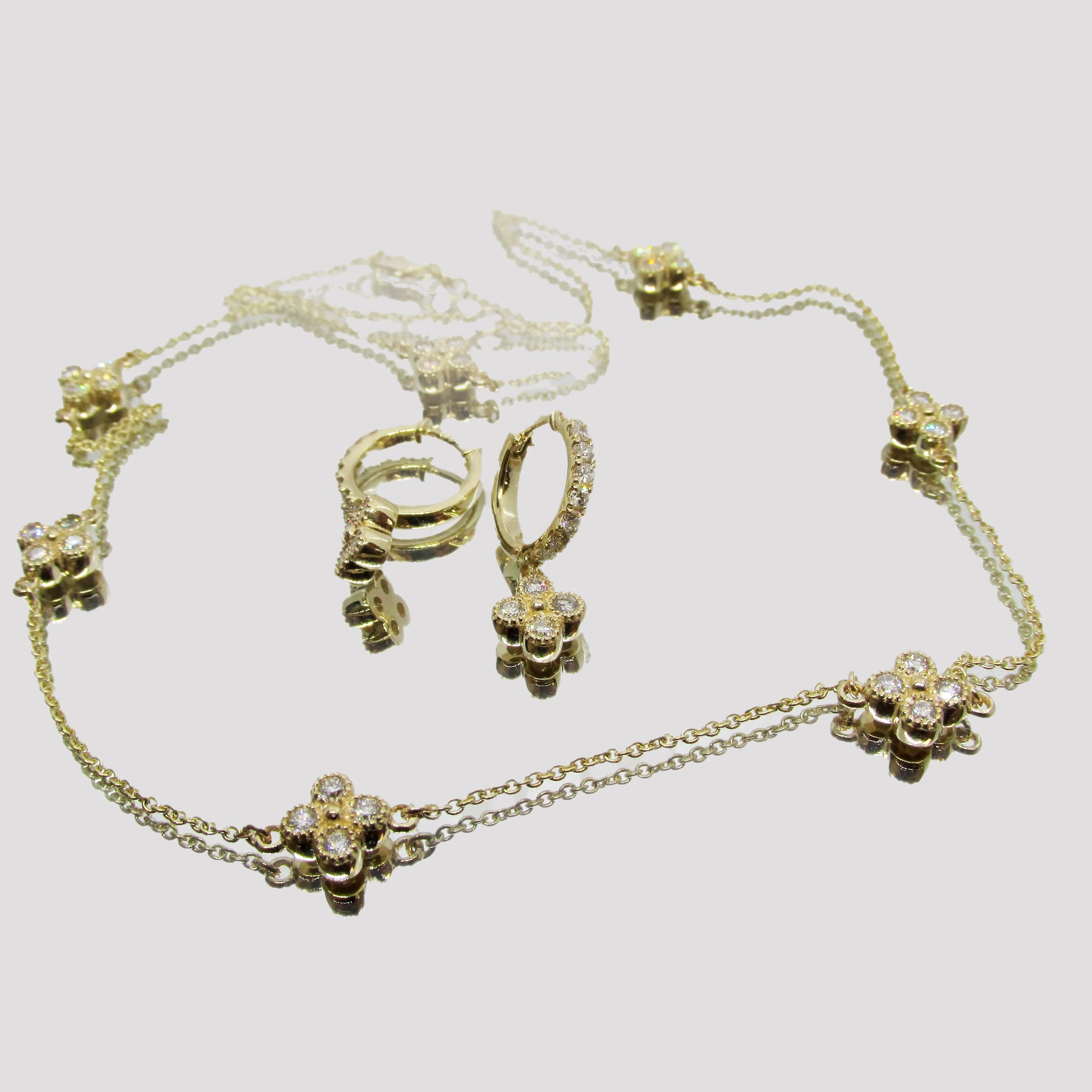 Flower Necklace Earring Set