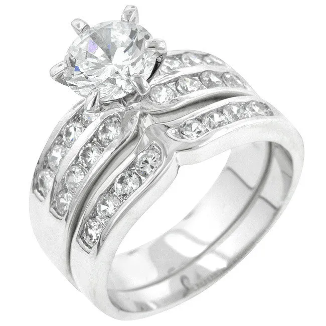 Formal Silver Engagement Set