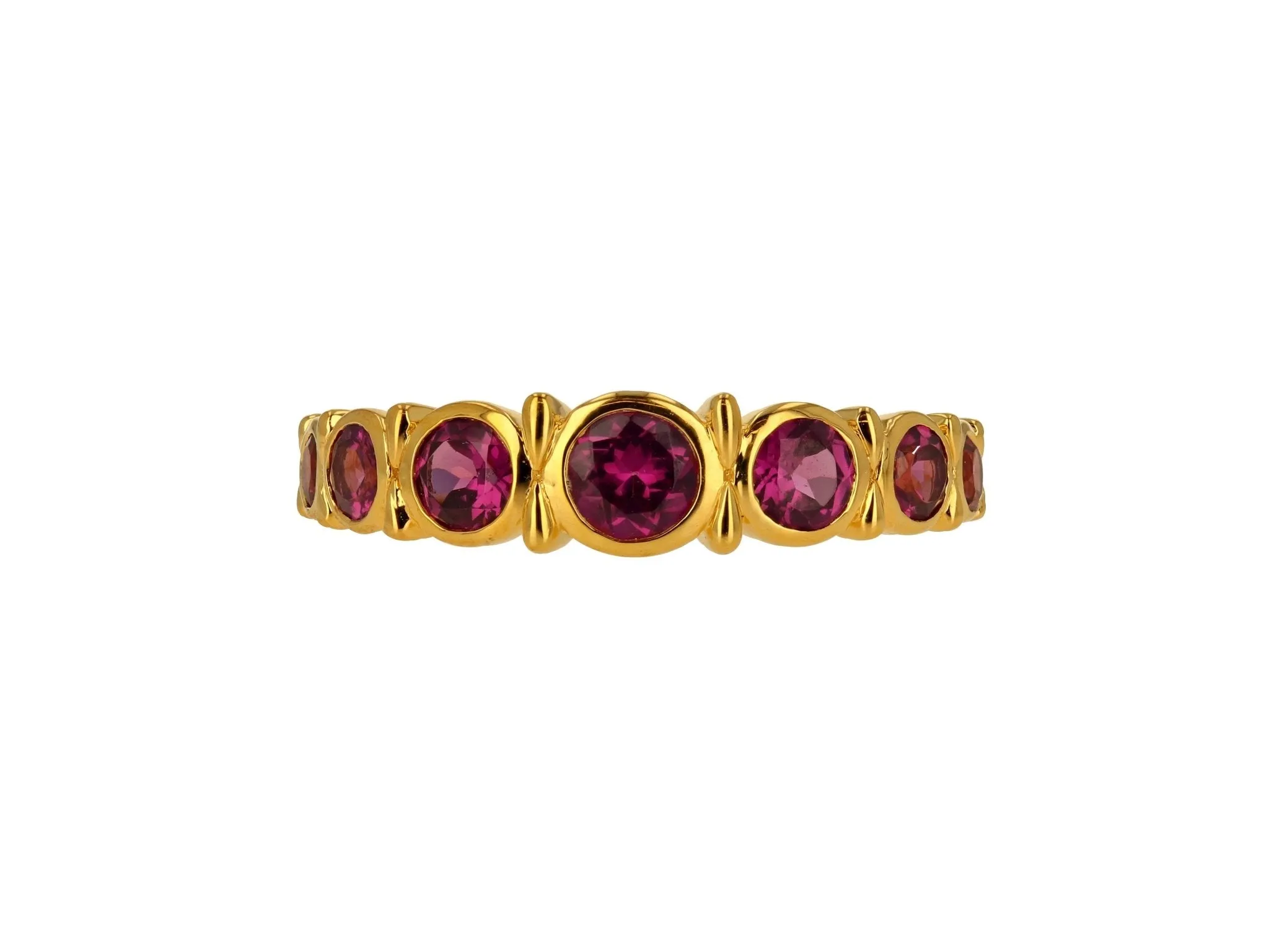 Garnet Rhodolite Bezel Set Ring