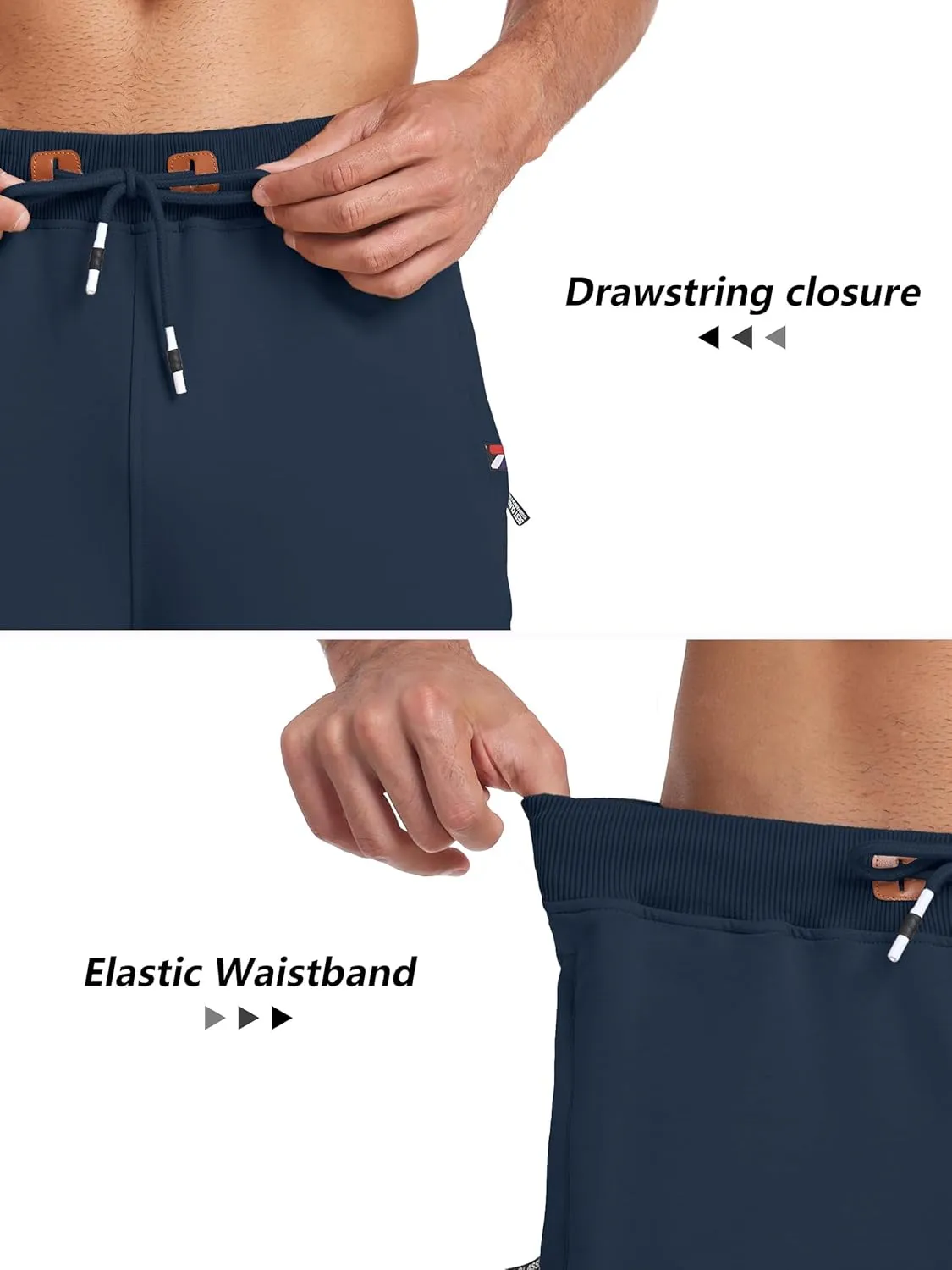 GEEK LIGHTING Mens Shorts Casual Cotton Drawstring Zipper Pockets Elastic Waist Lightweight Summer Athletic Beach Shorts