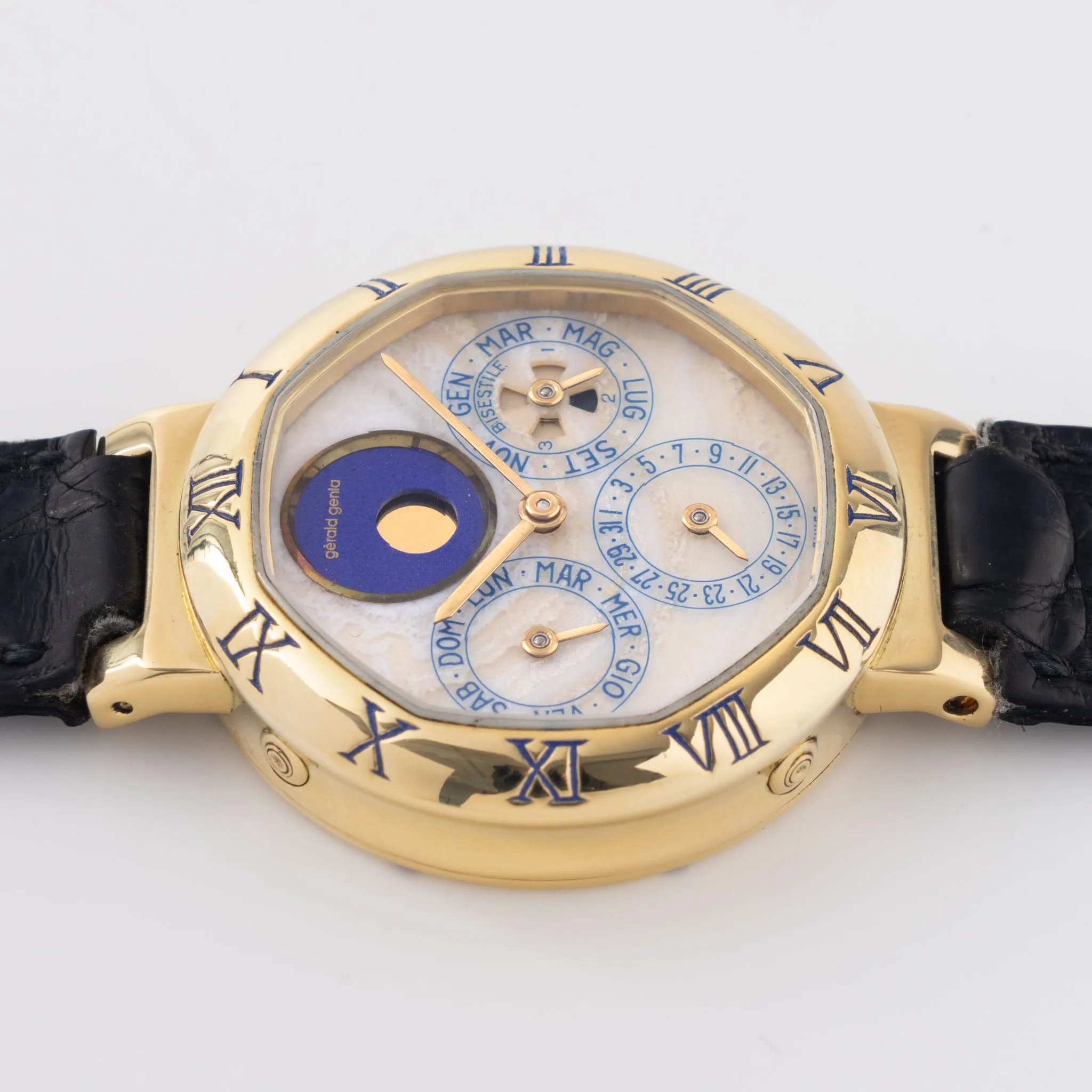 Gerald Genta "Success" Perpetual Calendar Moonphase 18kt Yellow Gold "Marble dial" Ref G2994.7