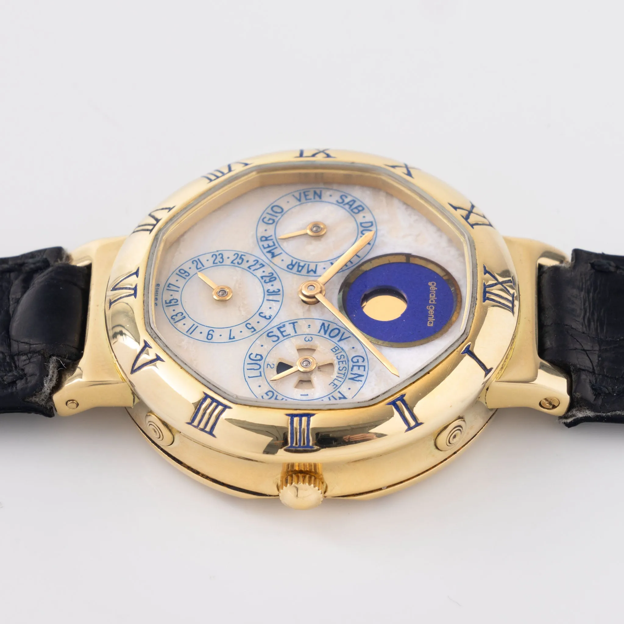 Gerald Genta "Success" Perpetual Calendar Moonphase 18kt Yellow Gold "Marble dial" Ref G2994.7