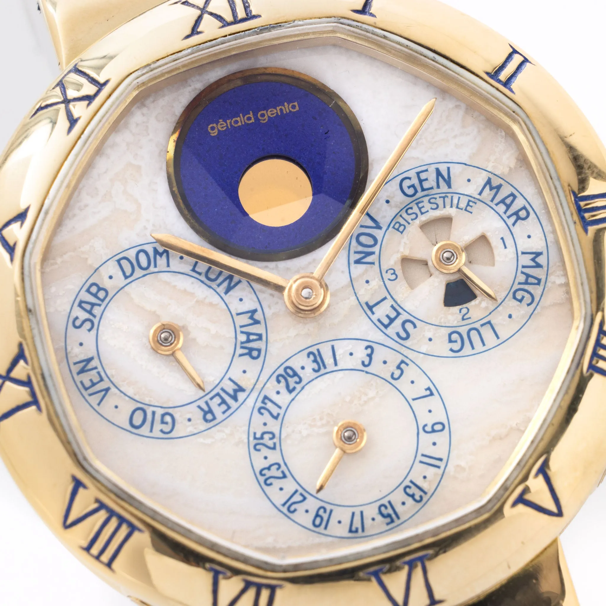 Gerald Genta "Success" Perpetual Calendar Moonphase 18kt Yellow Gold "Marble dial" Ref G2994.7